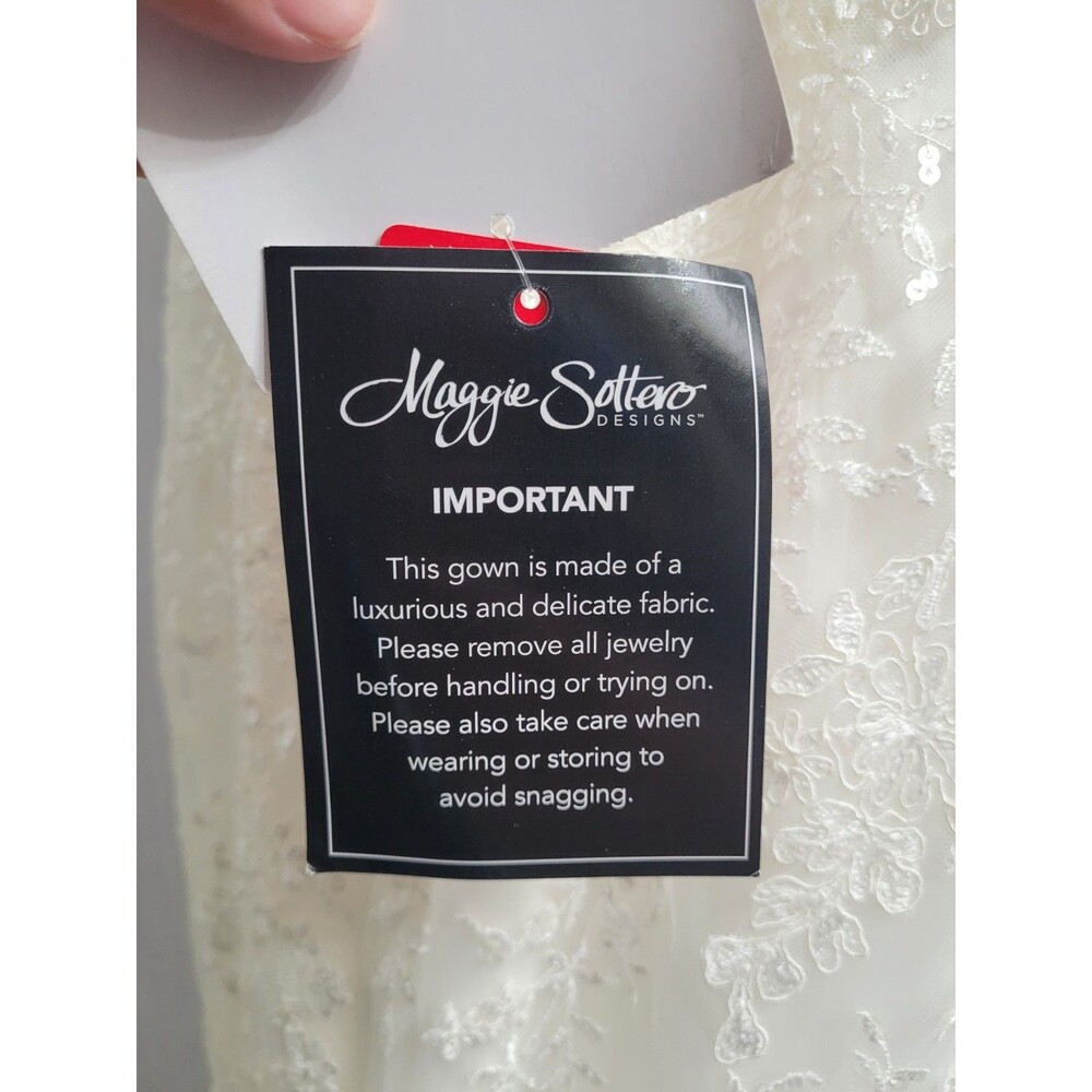 Maggie Sottero Rebecca Ingram Elora Wedding Dress Ivory Sz 2 Lace Fit Flare Gown - Picture 12 of 16